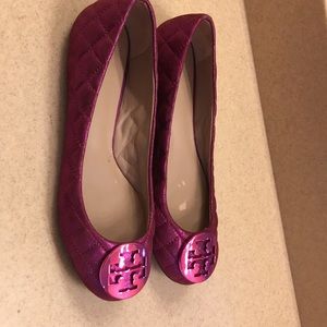 Tory Burch size 7.5 purple flat women shoes